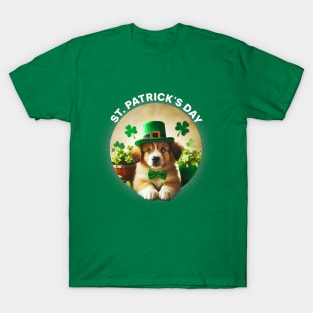 St Patricks Day Cute dog 2 T-Shirt